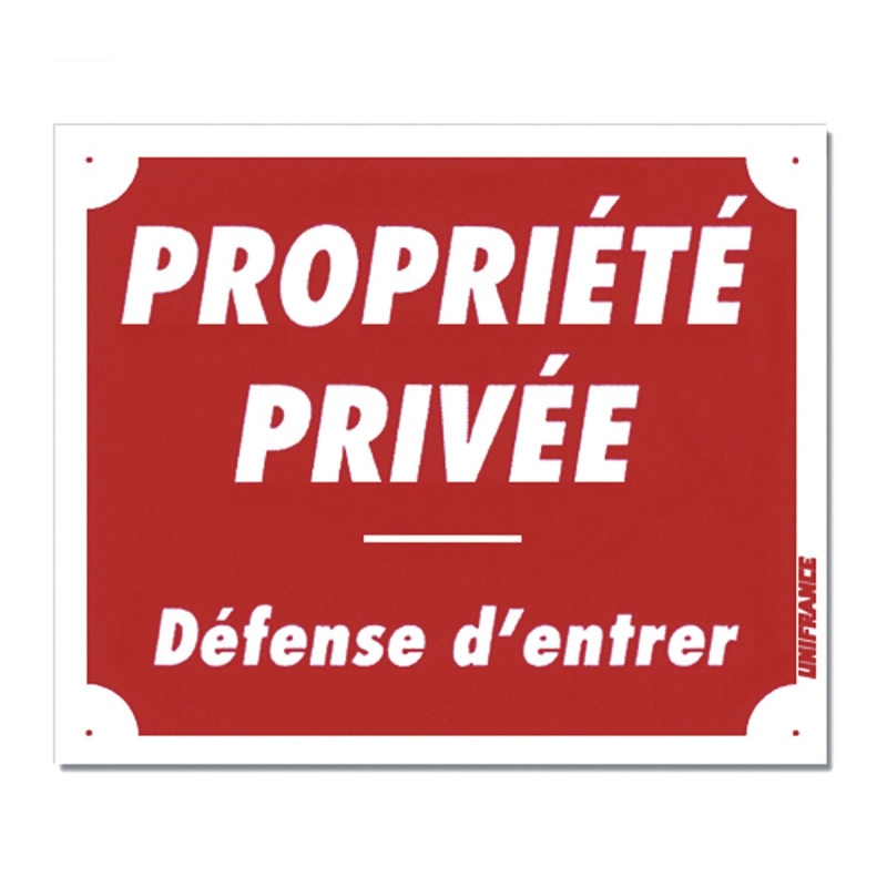 Panneau "Défense D'afficher - Propriété Privée" - Neuf - Pour Clôture, Portail, Mur