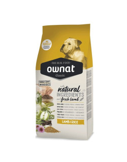Croquettes pour chiens Classic Lamb & Rice Ownat 4kg