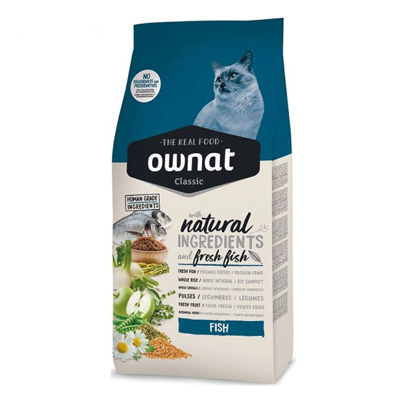 Croquettes pour chat Classic Fish Ownat 4 kg