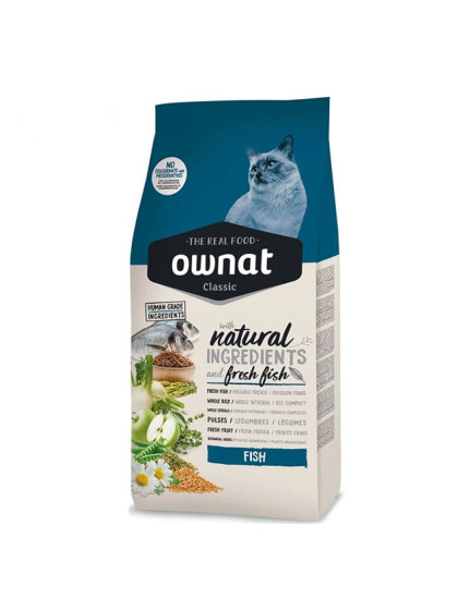 Croquettes pour chat Classic Fish Ownat 4 kg