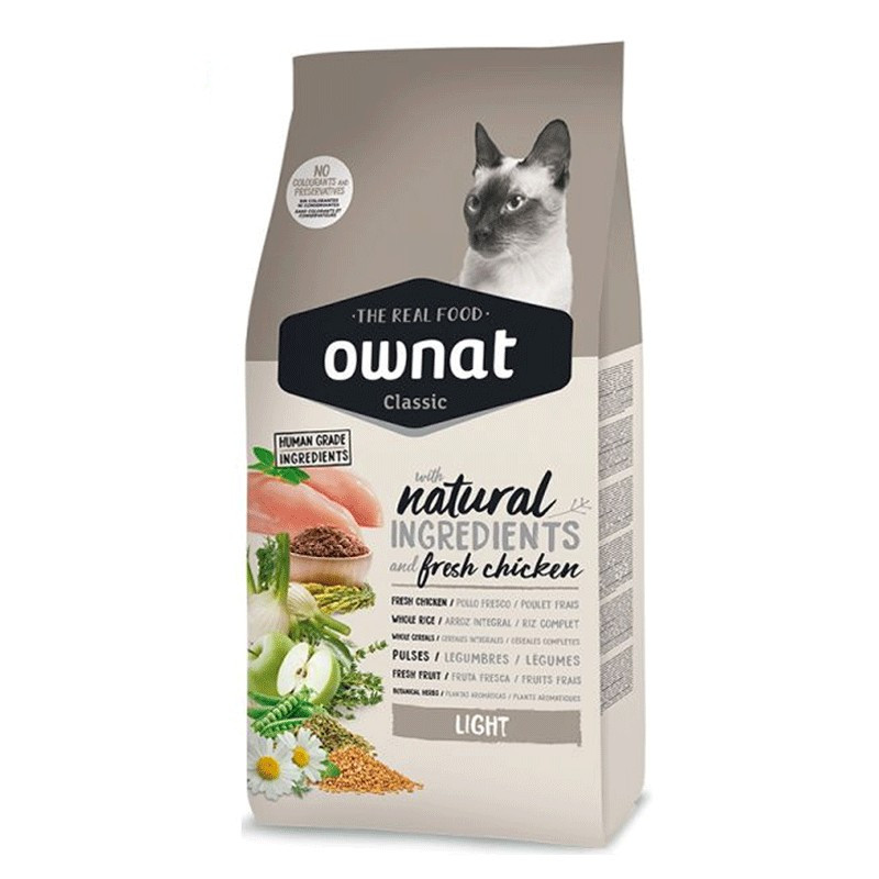 Croquettes pour chat Classic Light Ownat 4kg