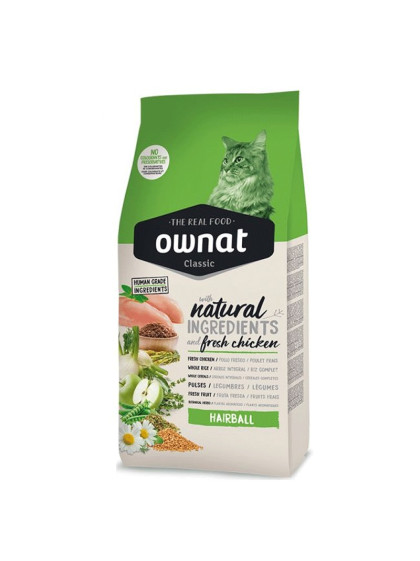 Croquettes pour chat Classic HairBall Ownat 4kg