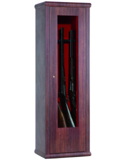 Armoires Fortes Vitrine Couleur Bois 8 armes avec lunette + coffre intérieur