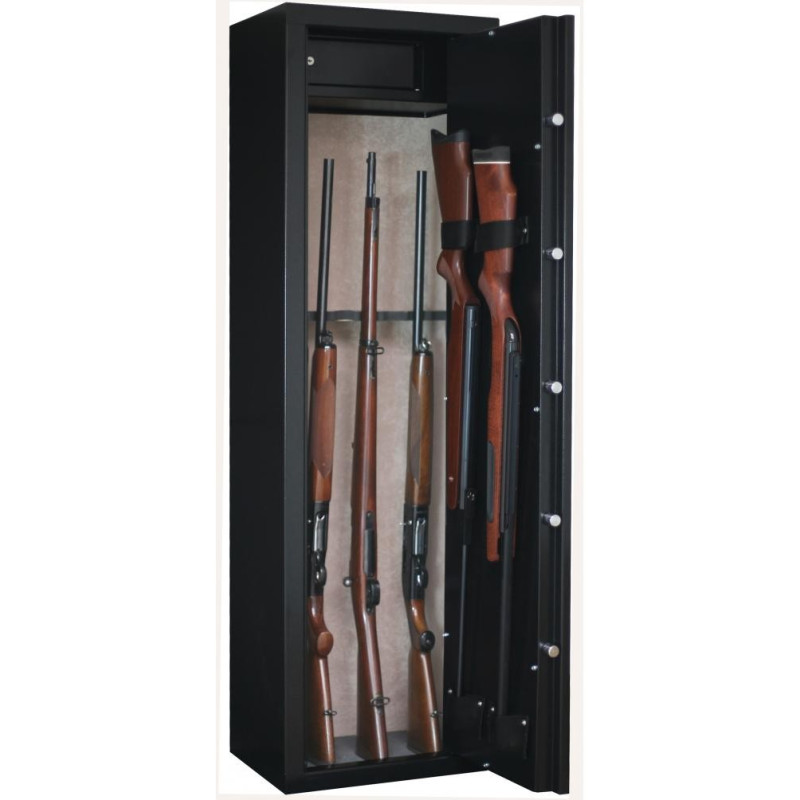 Armoire forte Sentinel 8 armes avec lunette + 2 dans la porte - Coffre intérieur