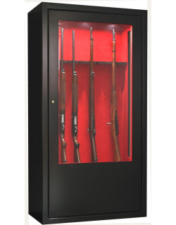 Armoire Forte Vitrine 10 armes avec lunette - Coffre intérieur - Éclairage intérieur