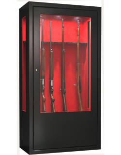 Armoire Forte Vitrine 14 armes avec lunette - Coffre intérieur - Éclairage intérieur - Côtés vitrés