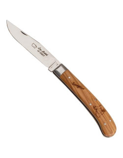 Couteau Lou Coteth 1 Mitre Olivier Gravure Sanglier Le Sabot