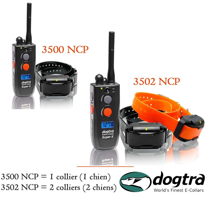 Collier de dressage 3500 NCP / 3502 NCP Dogtra - 1 à 2 chiens