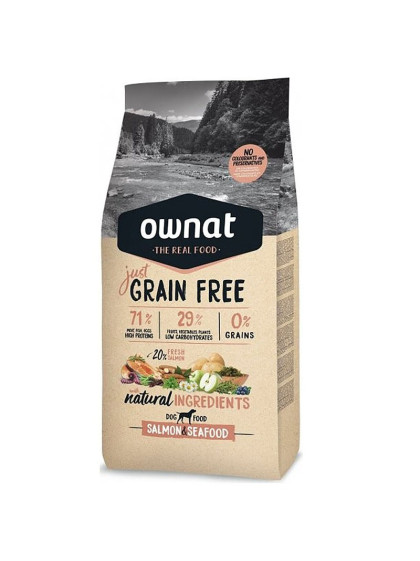 Croquettes pour chien Just Grain Free Salmon & Seafood Ownat 14 kg