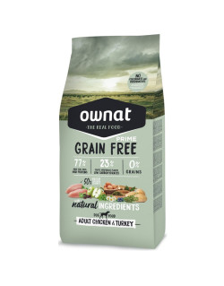 Croquettes pour chien Grain Free Prime Adult Chicken & Turkey Ownat 14 kg