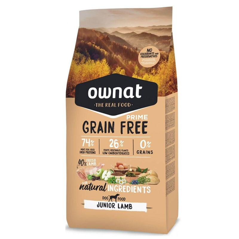 Croquettes pour chien Grain Free Prime Junior Lamb Ownat 3 kg