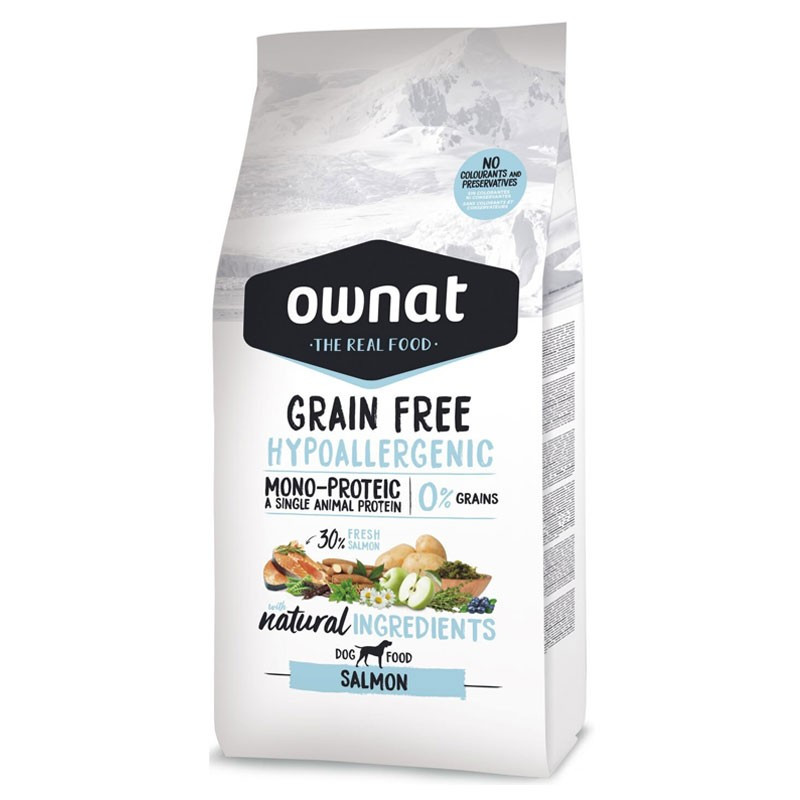 Croquettes pour chien Grain Free Hypoallergenic Salmon Ownat 14 kg Croquettes pour chien Grain Free Hypoallergenic Salmon Ownat 14 kg