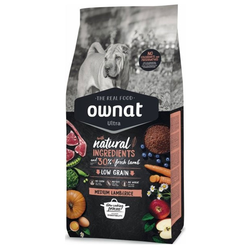 Croquettes Ultra Medium Lamb&Rice Ownat 14kg