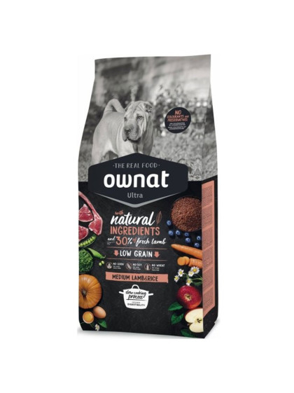 Croquettes Ultra Medium Lamb&Rice Ownat 14kg