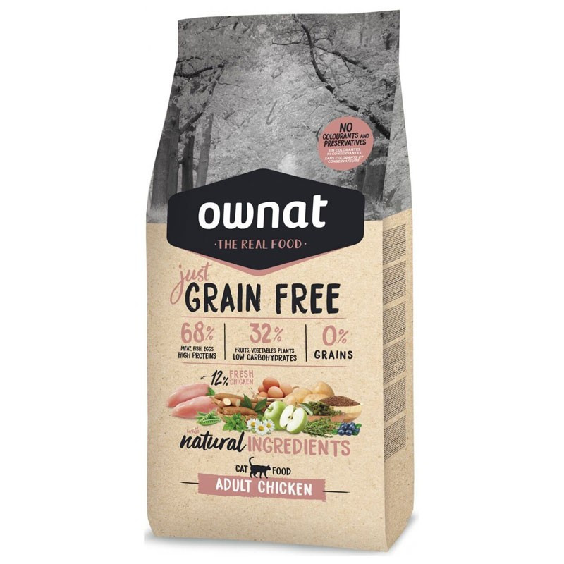 Croquettes Just Grain Free Adult Chicken chat Ownat 3 kg