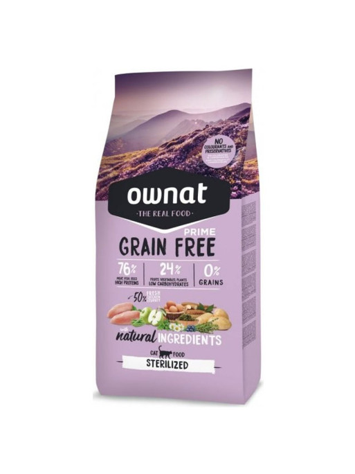 Croquettes chat Grain Free Prime Sterilized Ownat 3 kg