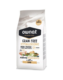 Croquettes pour chien Grain Free Hypoallergenic Lamb Ownat 14 kg