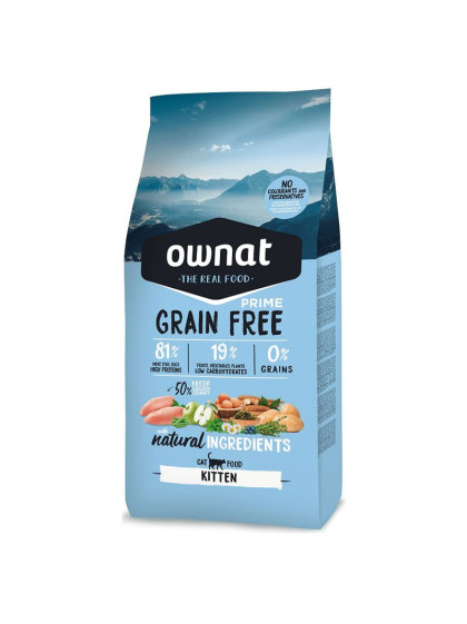 Croquettes Chat Grain Free Prime Kitten Ownat 3Kg