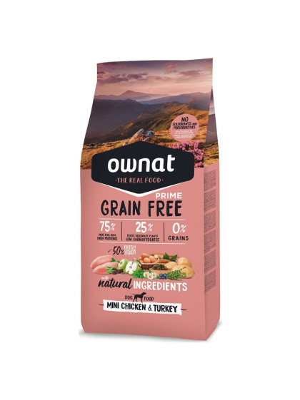 Croquettes Grain Free Prime Mini Chicken & Turkey Ownat 3Kg