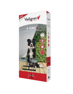 Bar à chien 2 mangeoires inox Vadigran