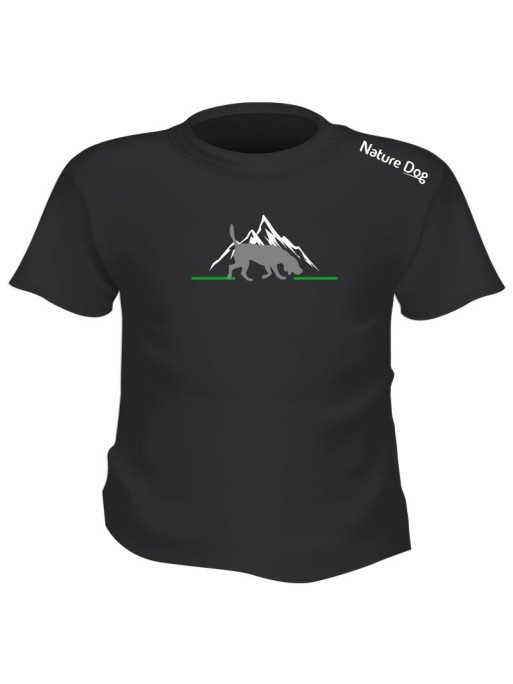 T-shirt Nature Dog homme logo chien et montagne flocage épaule