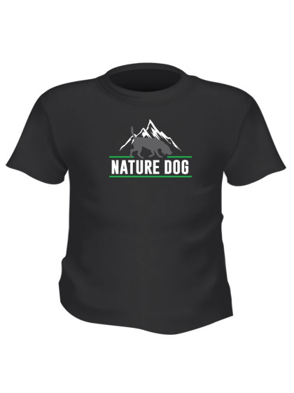 T-shirt Nature Dog homme logo chien et montagne blanc