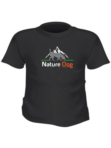 T-shirt Nature Dog homme logo chien et montagne orange