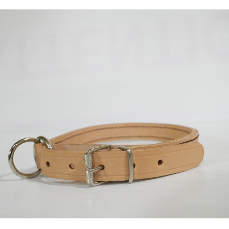 Collier de dressage peau de vachette naturelle