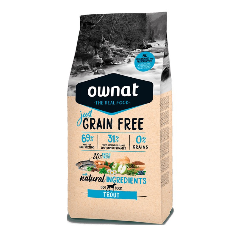 Croquettes Just Grain Free Truite Ownat 3kg