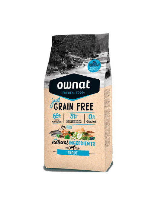 Croquettes Just Grain Free Truite Ownat 3kg