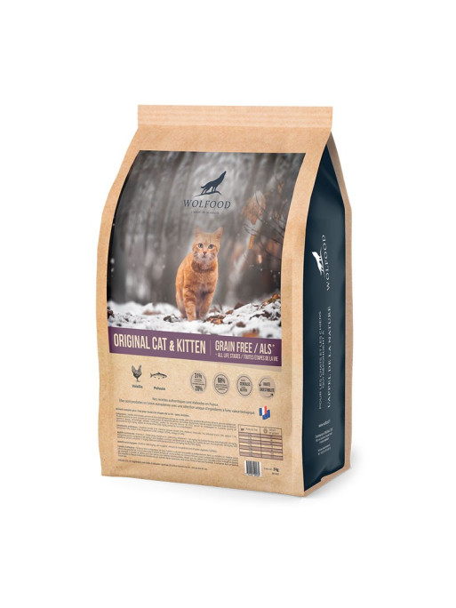 Croquettes Original Cat & Kitten Wolfood 3kg