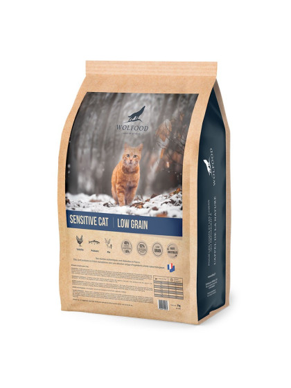 Croquettes Sensitive Cat Low Grain Wolfood 3kg