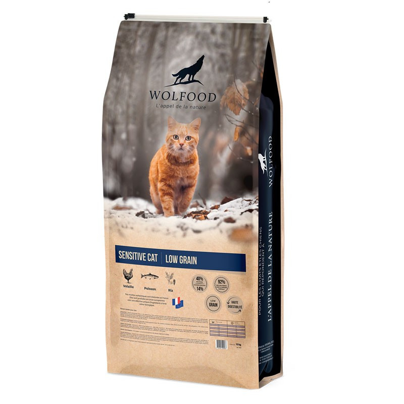 Croquettes Sensitive Cat Low Grain Wolfood 10kg Croquettes Sensitive Cat Low Grain Wolfood 10kg