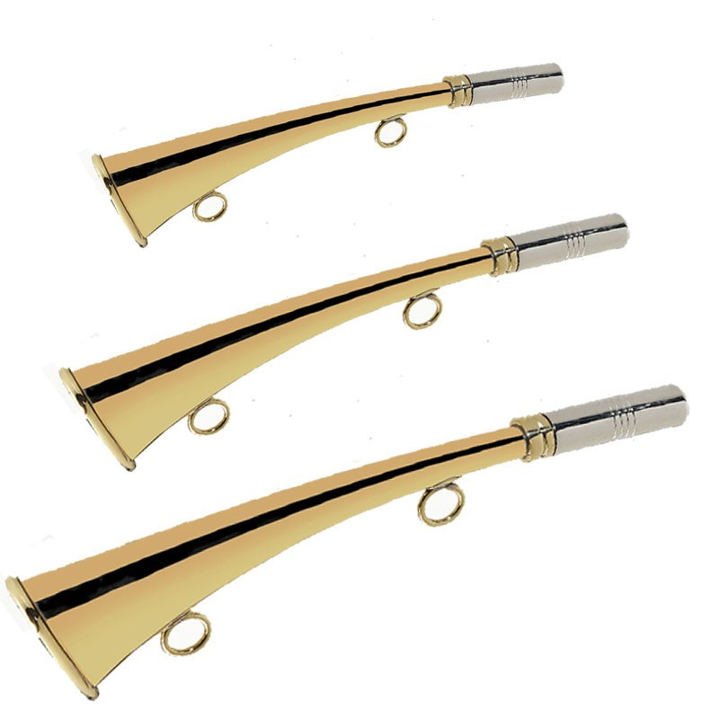 Corne De Chasse En Laiton Poli Brillant – 16 Cm, Pavillon Ovale, Son Puissant – Pour Chasse En Société Ou Brume