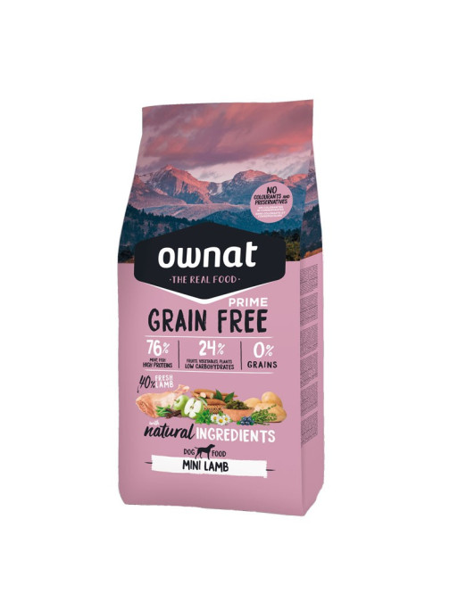 Croquettes Grain Free Prime Mini Lamb Ownat 3Kg Croquettes Grain Free Prime Mini Lamb Ownat 3Kg