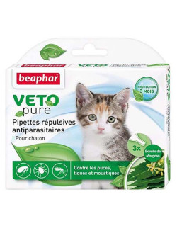 Pipettes répulsives antiparasitaires chaton
