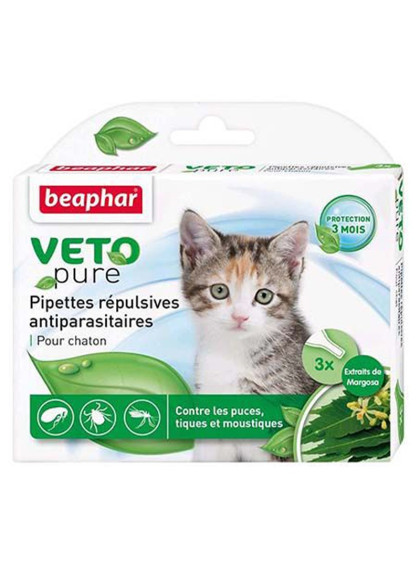 Pipettes répulsives antiparasitaires chaton