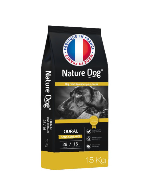 Croquettes chien sans céréale Oural Pro 28/16 Nature Dog
