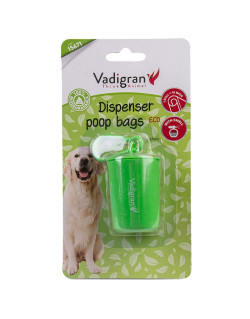 Distributeur sacs tonneau vert +1 rouleau (15) Vadigran