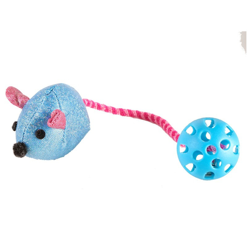 Jouet Pour Chat Souris à Hochets Avec Ressort - Jouet Interactif élastique Pour Stimulation Et Chasse