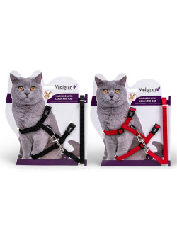 Harnais & Laisse pour Chat Kit 120cm Rouge