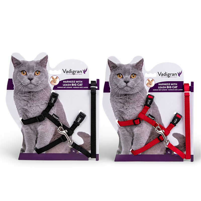 Harnais+Laisse Grand Chat Nylon Vadigran