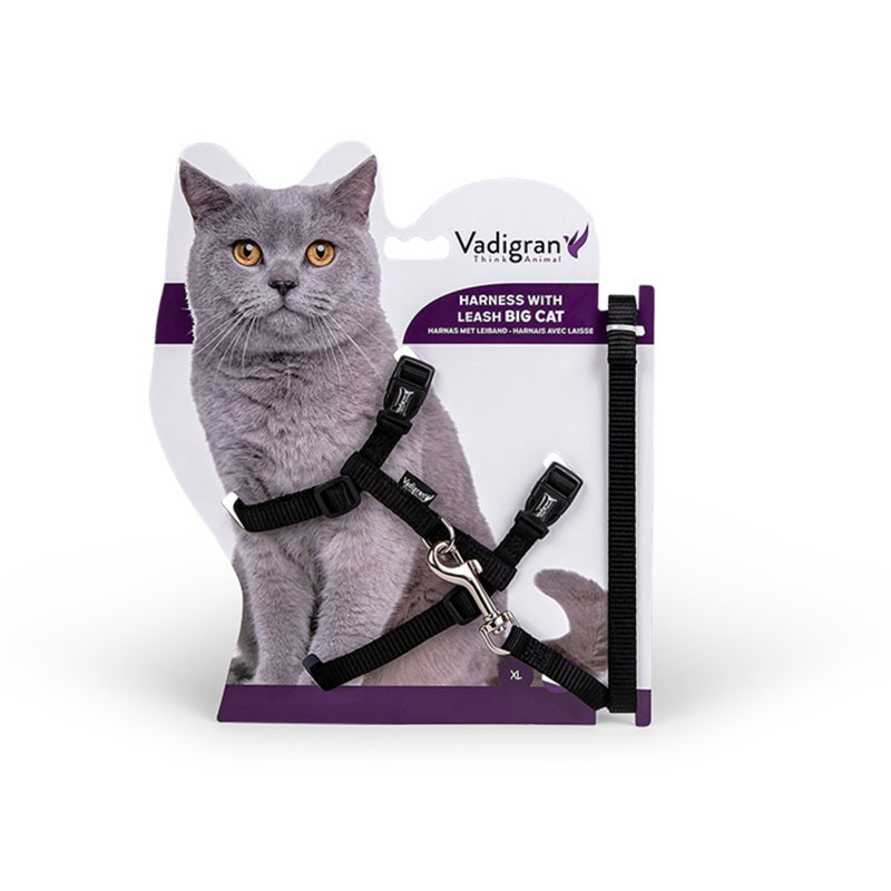 Harnais+Laisse Grand Chat Nylon Vadigran