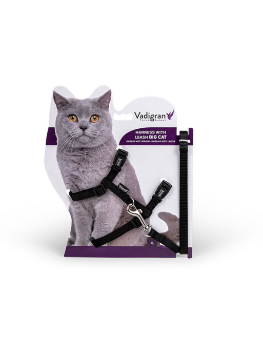 Harnais+Laisse Grand Chat Nylon Vadigran