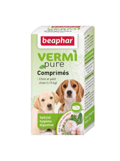 Vermipure, comprimés purge chiot et petit chien Beaphar