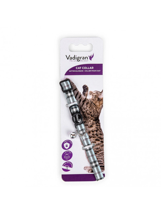 Collier chat écossais beige Vadigran Collier chat écossais beige Vadigran