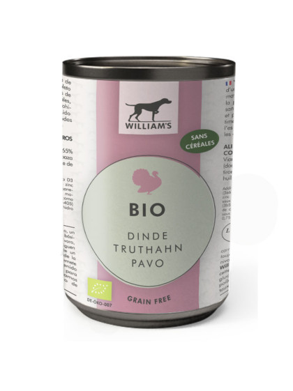 Pâtée Bio William's à la Dinde 400g