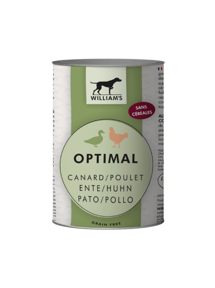 Pâtée William's Optimal au canard/poulet 400g