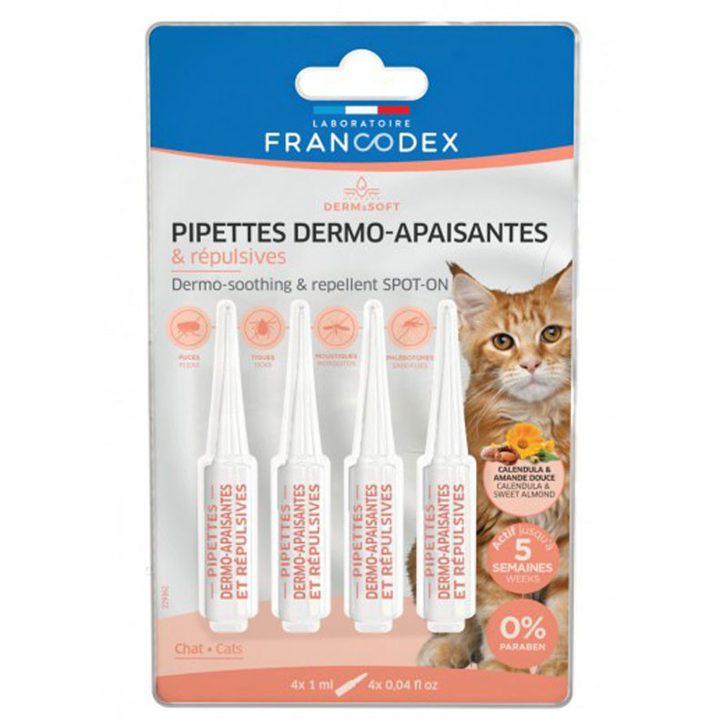 Pipettes anti-stress et répulsives pour chat x4 Francodex