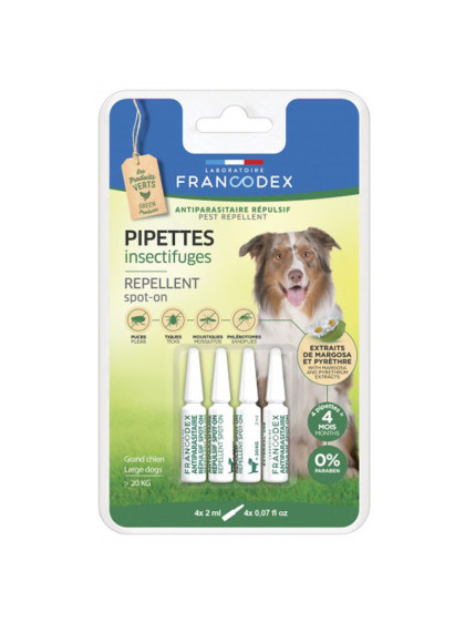 Pipettes Insectifuges pour chiens de 20kg et plus Francodex